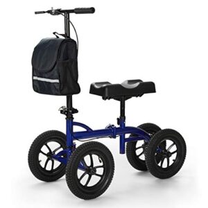 oasisspace bariatric knee walker -heavy duty knee scooter with 12 inch pneumatic for 500lb