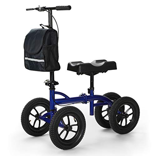 OasisSpace Bariatric Knee Walker -Heavy Duty Knee Scooter with 12 inch Pneumatic for 500LB