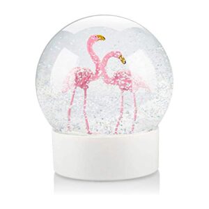snow globe, flamingo snow globe glitter snow globe for kids, christmas snow globe for girls white base 100m