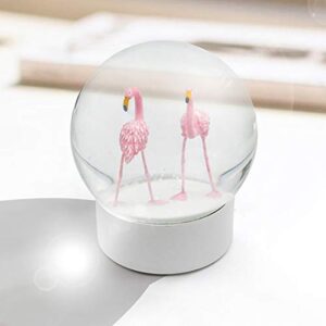 Snow Globe, Flamingo Snow Globe Glitter Snow Globe for Kids, Christmas Snow Globe for Girls White Base 100M