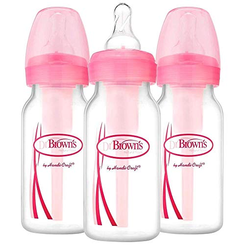 Dr. Brown's Narrow Baby Bottle,Pink,8oz