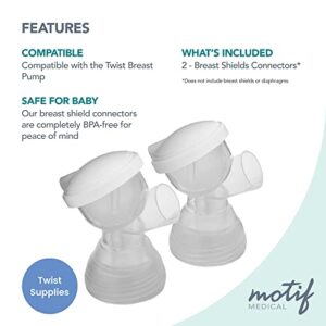 Motif Medical, Twist Breast Shield Connectors, Replacement Parts for Twist Breast Pump, Maternity, Breast Pumping Accessories