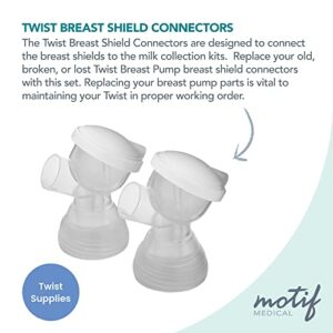 Motif Medical, Twist Breast Shield Connectors, Replacement Parts for Twist Breast Pump, Maternity, Breast Pumping Accessories