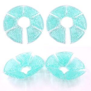 breast therapy ice packs, hot and cold breast pads, breastfeeding essentials large gel bead packs for moms, 2 pack (2 ice pack (teal))