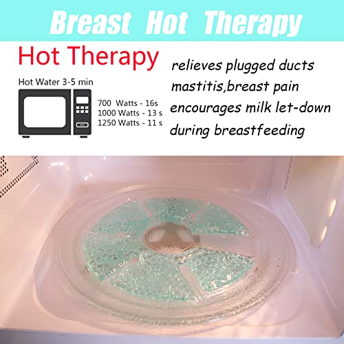 Breast Therapy Ice Packs, Hot and Cold Breast Pads, Breastfeeding Essentials Large Gel Bead Packs for Moms, 2 Pack (2 Ice Pack (Teal))