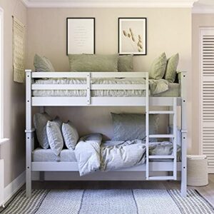 dhp dorel living dylan twin wood bed for kids, gray bunk