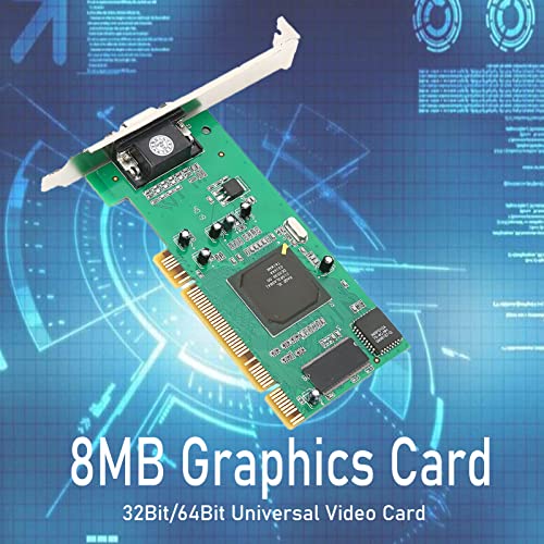 Graphics Card,MultiDisplay Video Card,Graphics Card VGA PCI 8MB 32Bit Desktop Computer Accessories,Low Profile, Low Consumption Graphics Card