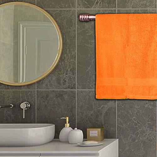 Belizzi Home 8 Piece Towel Set 100% Ring Spun Cotton, 2 Bath Towels 27x54, 2 Hand Towels 16x28 and 4 Washcloths 13x13 - Ultra Soft Highly Absorbent Machine Washable Hotel Spa Quality - Orange