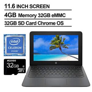 2020 Newest HP Chromebook 11.6" HD Laptop for business and student, Intel Celeron N3350, 4GB Memory, 32GB eMMC Flash Memory, Webcam, USB-A&C, Wifi , Bluetooth, Wireless-AC, Chrome OS, w/GM Accessories