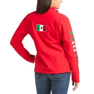 Ariat Female Classic Team MEXICO Softshell Water Resistant Jacket Red Medium