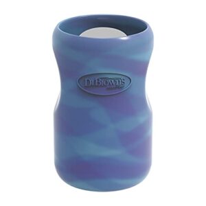 dr. brown’s natural flow options+ glass baby bottle sleeves, 100% silicone, 9 oz, wide-neck, glow in the dark