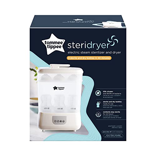 Tommee Tippee Steridryer Electric Steam Sterilizer and Dryer for Baby Bottles and Accessories, Kills Viruses* and 99.9% of Bacteria, White