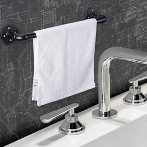 2 Pack 18 Inch Industrial Pipe Towel Bar, Elibbren Bathroom Hardware Towel Bar Accessory, DIY Wall Mount Bath Towel Rack Holder