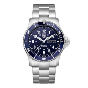 luminox auotmatic sport timer xs.0924 mens watch 42mm - military sport watch in silver/blue 200m water resistant sapphire glass