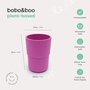 bobo&boo Plant-Based Cups for Kids – Melamine and BPA Free - Microwavable and Dishwasher Safe - Eco-Friendly Toddler Drinking Cup Set - LAGOON