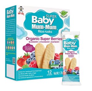 baby mum-mum organic super berries rusks 1.76 ounce, 24 count (pack of 6)