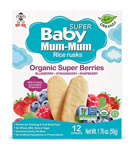 Baby Mum-Mum Organic Super Berries Rusks 1.76 Ounce, 24 Count (Pack of 6)