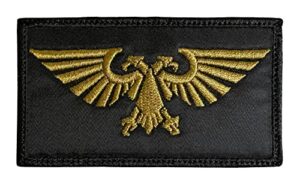warhammer 40k aquila patch - funny tactical military morale embroidered patch hook fastener backing black background