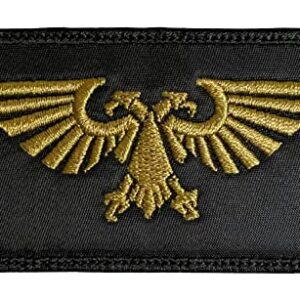 Warhammer 40K Aquila Patch - Funny Tactical Military Morale Embroidered Patch Hook Fastener Backing Black Background