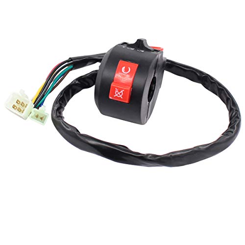 XtremeAmazing Left Starter Switch Assembly with 4 Wires Ignition Key Switch for Chinese ATVs Dirt Bikes Go Karts Scooters Quad 4 Wheeler Pit Bike 50cc 70cc 90cc 110cc 150cc 200cc 250cc