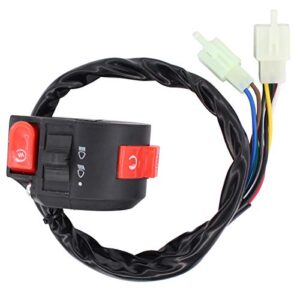 XtremeAmazing Left Starter Switch Assembly with 4 Wires Ignition Key Switch for Chinese ATVs Dirt Bikes Go Karts Scooters Quad 4 Wheeler Pit Bike 50cc 70cc 90cc 110cc 150cc 200cc 250cc
