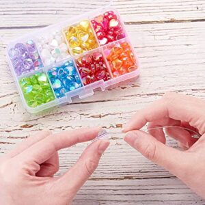 LiQunSweet 320 Pcs 8-Colors Clear Acrylic Beads Sweet Heart 8mm Dyed AB-Color Loose Beads in Bulk for Necklace Bracelet Earrings Jewelry Making