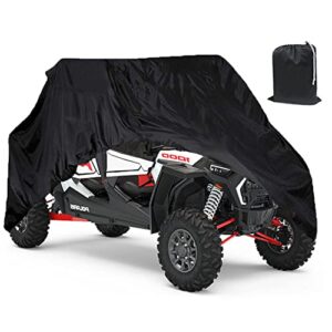 indeed buy waterproof utv cover, 420d heavy duty oxford cloth for polaris rzr yamaha can-am defender kawasaki ranger cover 4-6 seater passenger protects 4 wheeler integrated trailer system