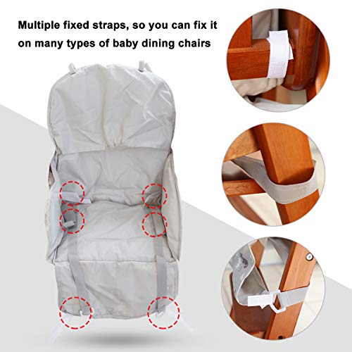 High Chair Pad, High Chair Cushion, Cute Pattern, Comfortable Seat Belt Design, Soft and Comfortable Seat Cushion Breathable Pad, Baby Sits More Safe and Comfort(Gray Animal Pattern)