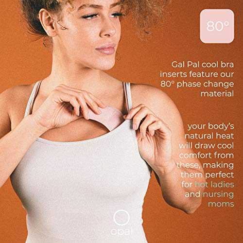 Opal Cool Gal Pals - Blush; Cool Pack Comfort for Menopause & Nursing Moms; Set of 4 Bra Inserts