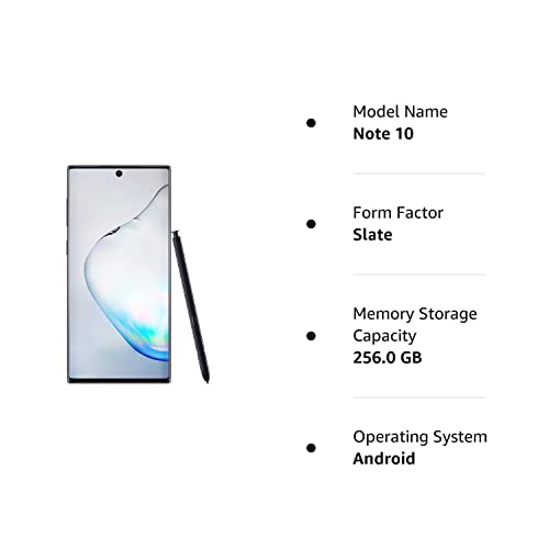 Samsung Electronics Galaxy Note 10 Factory Unlocked Cell Phone with 256GB (U.S. Warranty), Aura Black/ Note10 (Renewed)