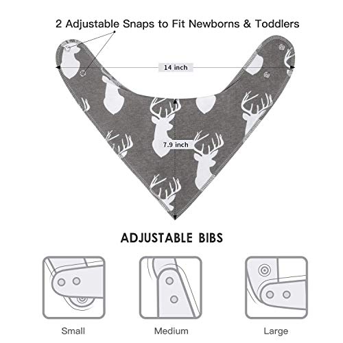 LNGLAT 3-Pack Baby Bandana Drool Bibs for Boys and Girls with Adjustable Snaps, Organic Cotton Soft and Absorbent Toddler Baby Paisley Pattern Bibs for Drooling and Teething