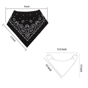 LNGLAT 3-Pack Baby Bandana Drool Bibs for Boys and Girls with Adjustable Snaps, Organic Cotton Soft and Absorbent Toddler Baby Paisley Pattern Bibs for Drooling and Teething