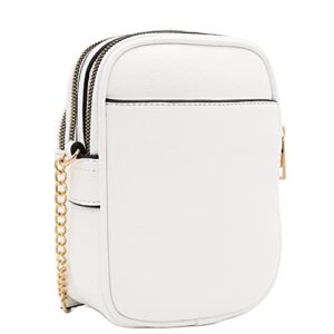 FashionPuzzle Multi Pocket Casual Crossbody Bag (White) One Size