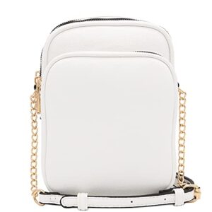 FashionPuzzle Multi Pocket Casual Crossbody Bag (White) One Size