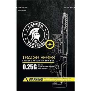 lancer tactical tracer bb airsoft performance pro series 4000 round airsoft tracer bbs 0.23g-0.28g for airsoft high fps performance glow-0.28g