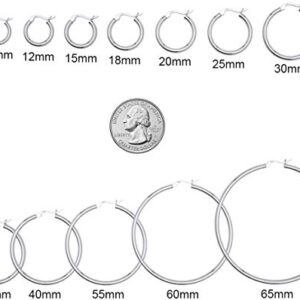 Savlano 925 Sterling silver Round Hoop Earrings for Women, Girls & Men Comes in 10MM-25MM (10)