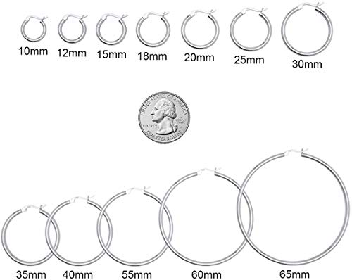 Savlano 925 Sterling silver Round Hoop Earrings for Women, Girls & Men Comes in 10MM-25MM (10)