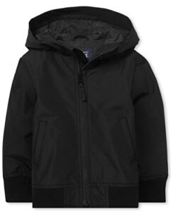 the children's place baby boys and toddler windbreaker jacket, black, 5t us