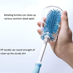 Swiftrans Straight Handle Silicone Bottle Cleaning Brush Hangable Portable Cup Brush Cleaning Kit with Bottle Brush, Straw Brush, Nipple Brush