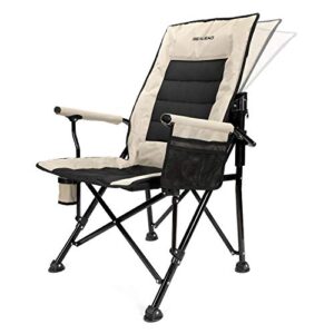 realead oversized camping chairs heavy duty folding chair padded support 400 lbs,portable outdoor lawn chairs with cup holder,adjustable high back beach camp chair with lumbar back support for outside