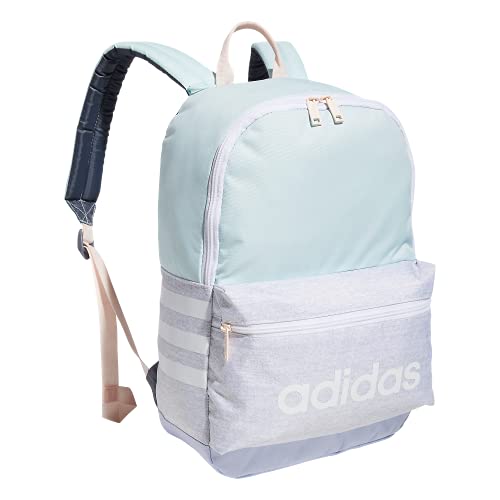 adidas Classic 3S Backpack, Jersey White/Halo Mint Green/Violet Tone Purple, One Size