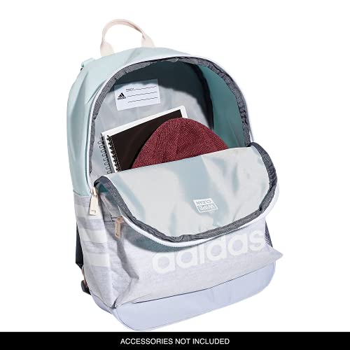 adidas Classic 3S Backpack, Jersey White/Halo Mint Green/Violet Tone Purple, One Size