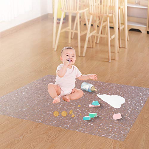 Plastic Splat Mat for Baby, Easy Cleaning Vinyl Floor Mat for Eating Messes, Waterproof High Chair Floor Protector Feeding Floor Cover by MatLeya