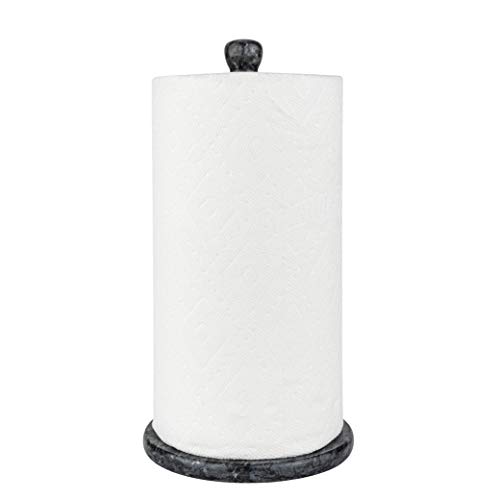 Homeries Marble Paper Towel Holder – Deluxe Upright Towel Dispenser for Kitchen Countertop, Cabinet & Bathrooms – Non Steel & Non Plastic Design – Heavy Duty, Solid Standup Paper Towel Holders