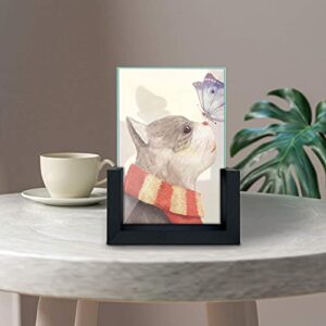 MEBRUDY 8x10 Picture Frame 2 Pack, Black Photo Frames with Tempered Glass Cover and Wooden Base for Tabletop or Desktop Display