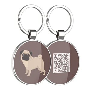 disontag qr code dog tags, personalized dog tags for pets, dog id tags, dog name tags, online pet page prevent lost/modifiable pug gifts