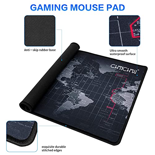 Gaming LED Keyboard Mouse Headset and Mousepad Bundle, CHONCHOW Wired Rainbow LED Light Up Gaming Keyboard Mouse Headset, Value 4 in 1 Gaming Set for Xbox PS4 PS5 PC Laptop Gamer