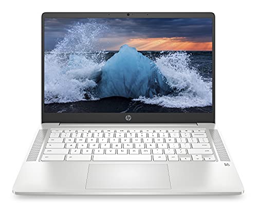 HP 2021 Newest Chromebook 14" HD Laptop for Business and Student, Intel Celeron N4000, 4GB RAM, 32GB eMMC, Backlit-KB, Webcam, Fast Charge, WiFi, USB-A&C, Chrome OS, w/64GB SD Card, GM Accessories