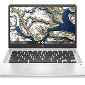 HP Chromebook 14-inch HD Laptop, Intel Celeron N4000, 4 GB RAM, 32 GB eMMC, Chrome (14a-na0010nr, Mineral Silver) (Renewed)