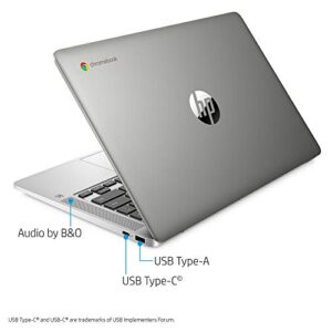 HP Chromebook 14-inch HD Laptop, Intel Celeron N4000, 4 GB RAM, 32 GB eMMC, Chrome (14a-na0010nr, Mineral Silver) (Renewed)